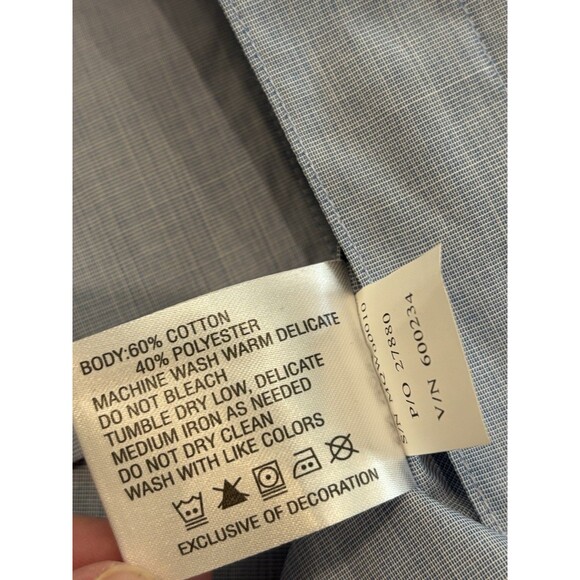 Clique Men's Large Long Sleeve Button Up Shirt Blue Casual Work Shirt NWT - Picture 6 of 7